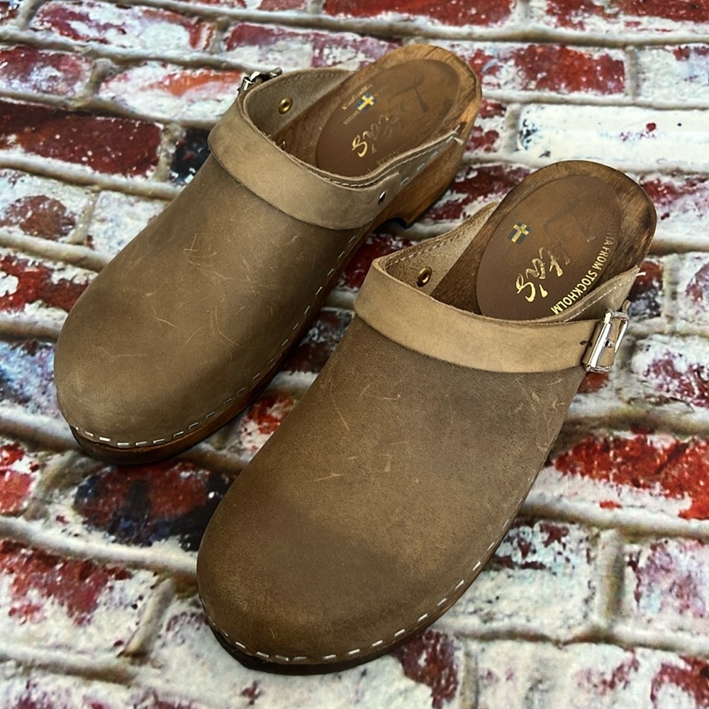 Lotta From Stockholm Brown Leather Clogs